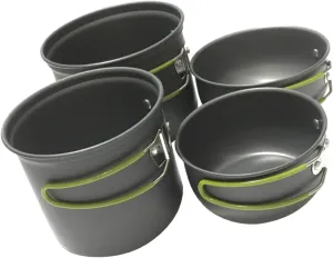 1 Set Portable Camping Cookware Aluminium Alloy Pots with Collapsible Handles for Outdoor Cooking Hiking and Picnic Supplies Durable and Convenient Cooking Essentials