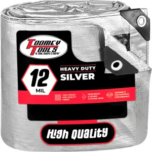 10 x 12 Heavy Duty Canopy Tarp - Silver