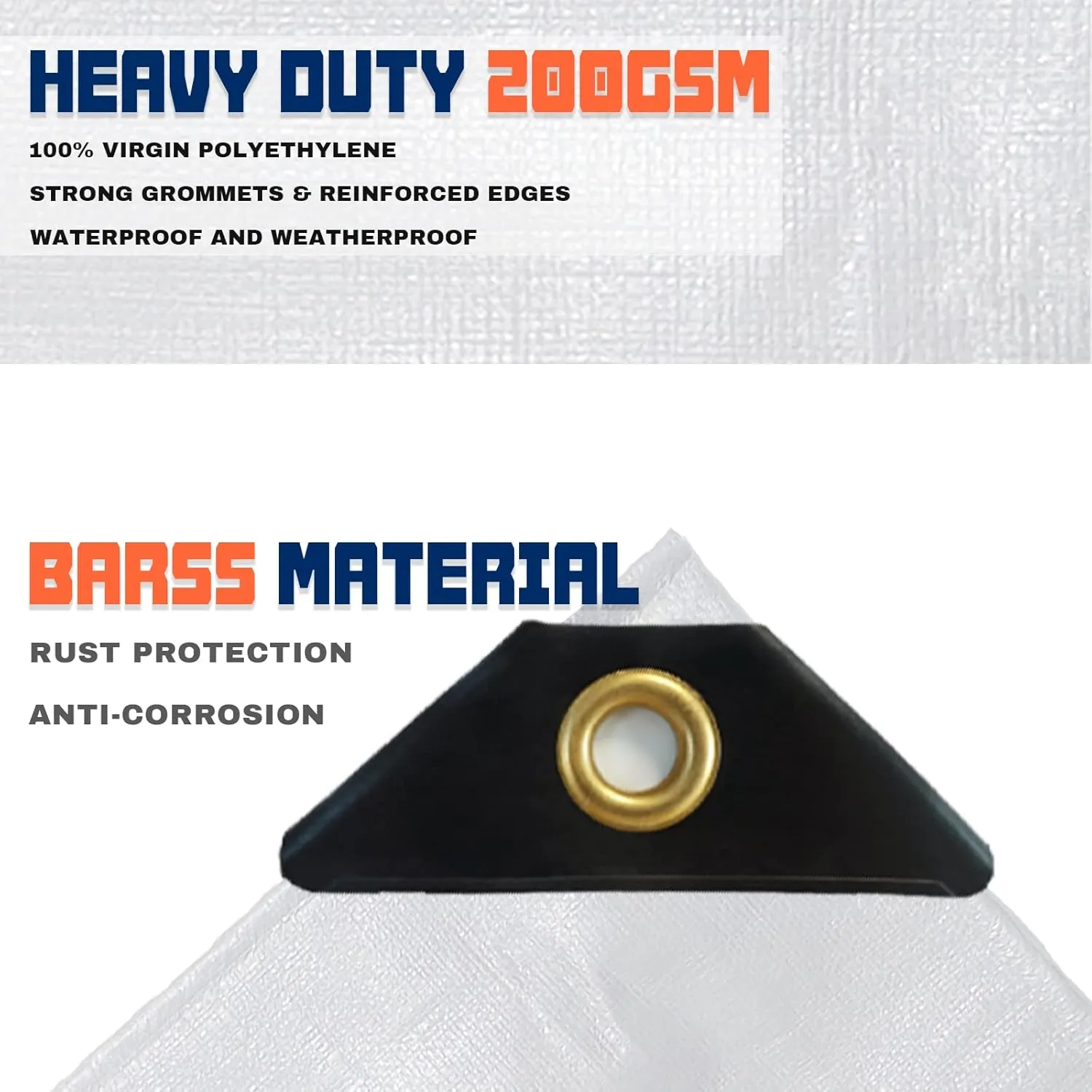 10 x 13Ft Extra Super Heavy Duty 12 Mil Thick Waterproof White Tarp Cover Sheet & 6 Pcs Bungee Balls