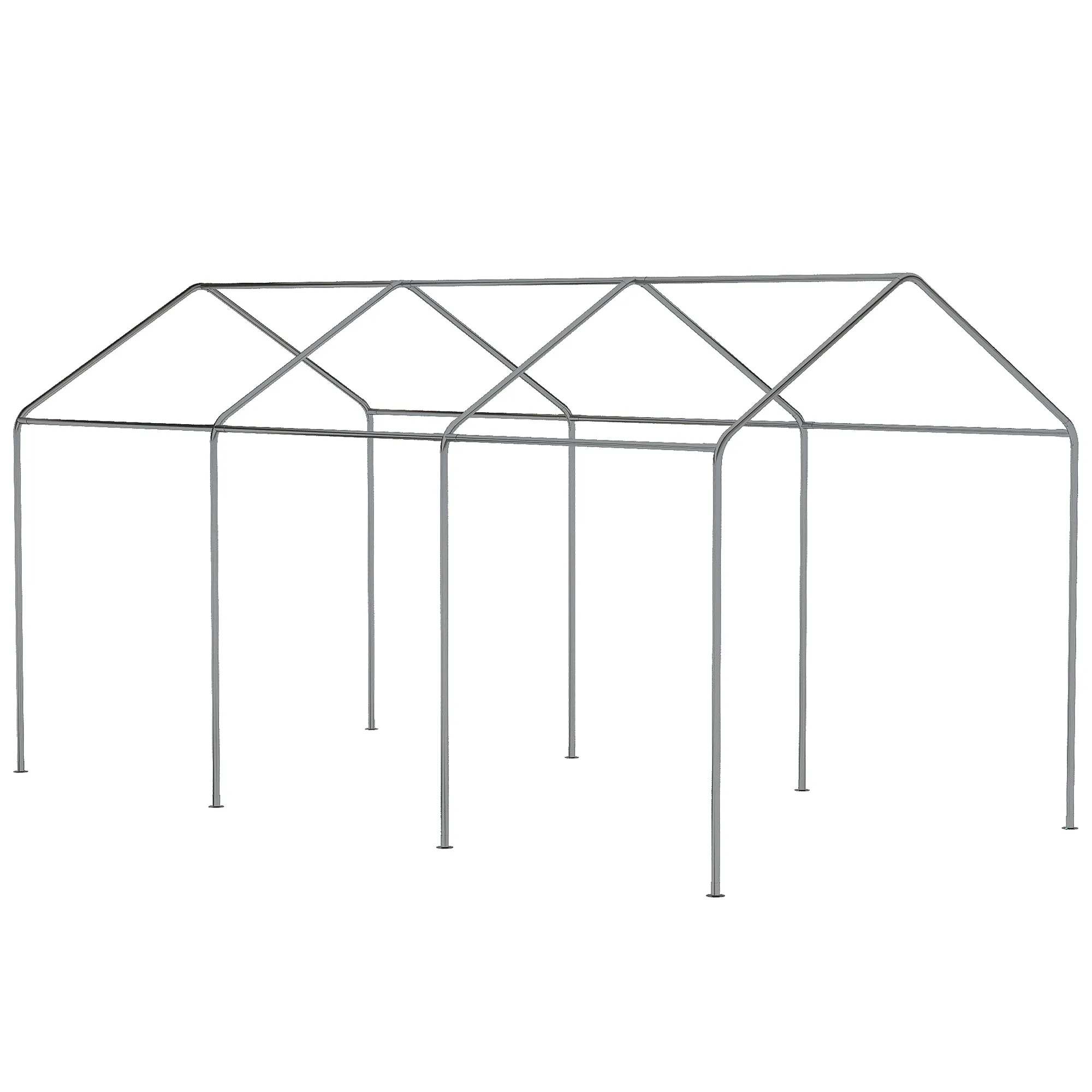10' x 20' Adjustable Height Portable Canopy Tent with 8 Legs, Shelter for Outdoor Storage, Gray