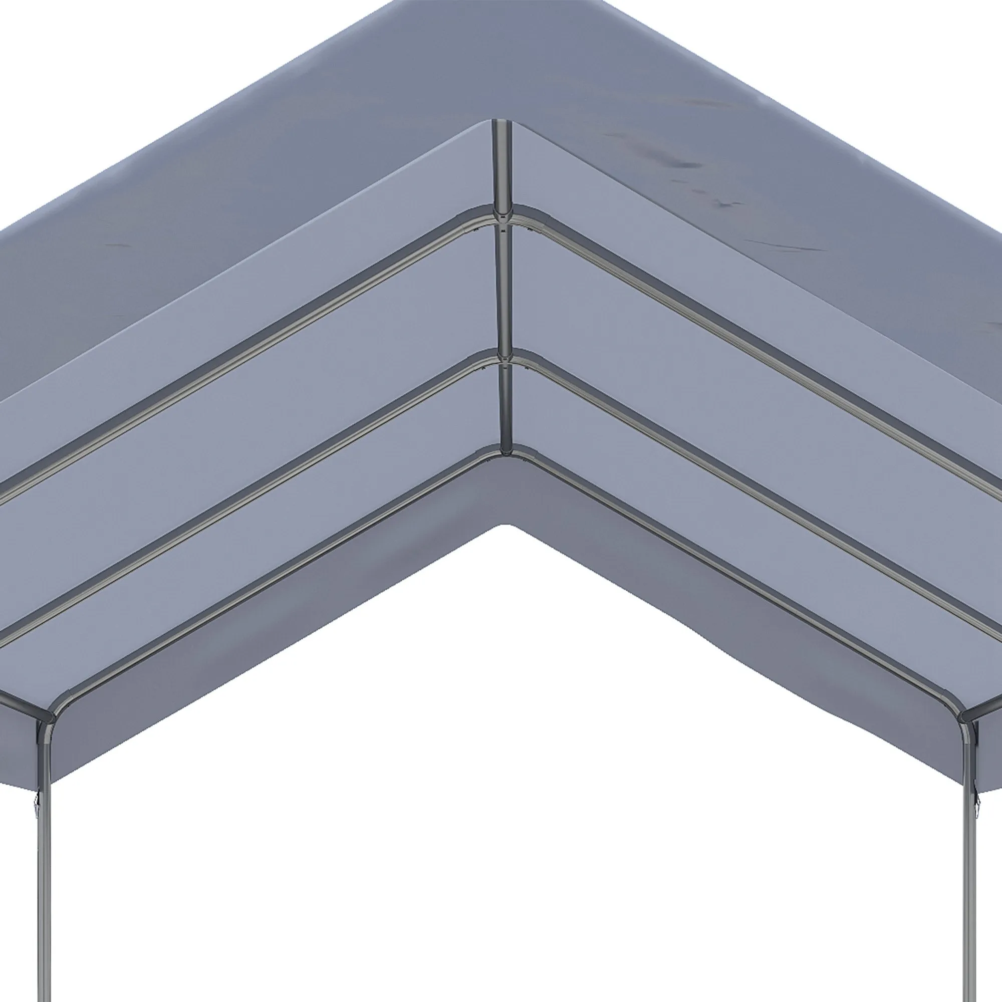 10' x 20' Adjustable Height Portable Canopy Tent with 8 Legs, Shelter for Outdoor Storage, Gray