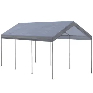 10' x 20' Adjustable Height Portable Canopy Tent with 8 Legs, Shelter for Outdoor Storage, Gray