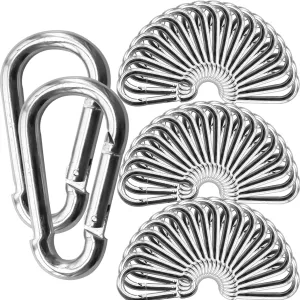 100Pack Spring Snap Hooks Carabiner, M5 3/16" Carabiner Clips Keychain Small 2" Chain Quick Links Spring Safety Hook Connector for Dog Leash Backpack Hiking Fishing Bag DIY Accessories