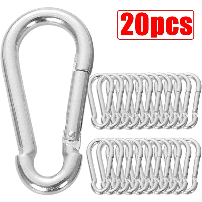 10/20/30Pcs Mini Aluminum Carabiner Keychains - D-Ring Clips, Snap Hooks