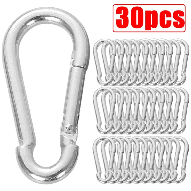 10/20/30Pcs Mini Aluminum Carabiner Keychains - D-Ring Clips, Snap Hooks