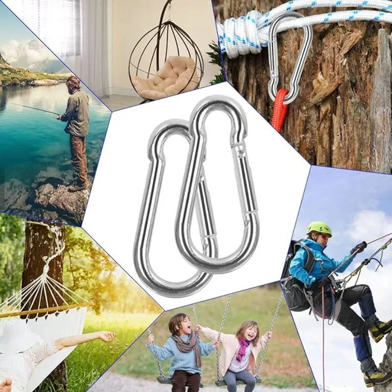 10/20/30Pcs Mini Aluminum Carabiner Keychains - D-Ring Clips, Snap Hooks