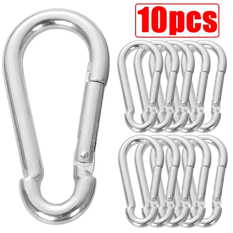 10/20/30Pcs Mini Aluminum Carabiner Keychains - D-Ring Clips, Snap Hooks