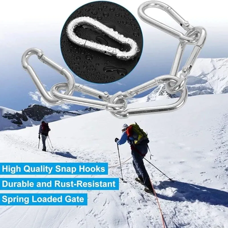 10/20/30Pcs Mini Aluminum Carabiner Keychains - D-Ring Clips, Snap Hooks