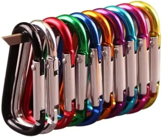 10/20PCS Aluminum D Carabiner Camping Hiking Accessory 4.7 * 2.4cm Not for Climbing Carabiner