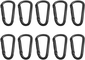 10PCS Aluminum D Shape Carabiners Set Mini Spring Snap Hook for Camping Traveling Hiking Keychains Carabiner