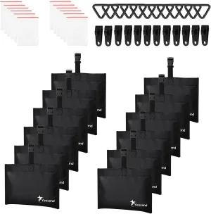 12 Packs Boat Cover Sand Bag Mooring Kit, 600D Marine Grade Polyester Canvas with Tarp Clip Accessories