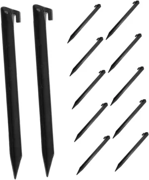 12 Pcs Heavy Duty Plastic Tent Stakes Ground Pegs for Outdoor Camping Garden Beach and Tarp Use Durable and Reliable Anchors for Secure Setup