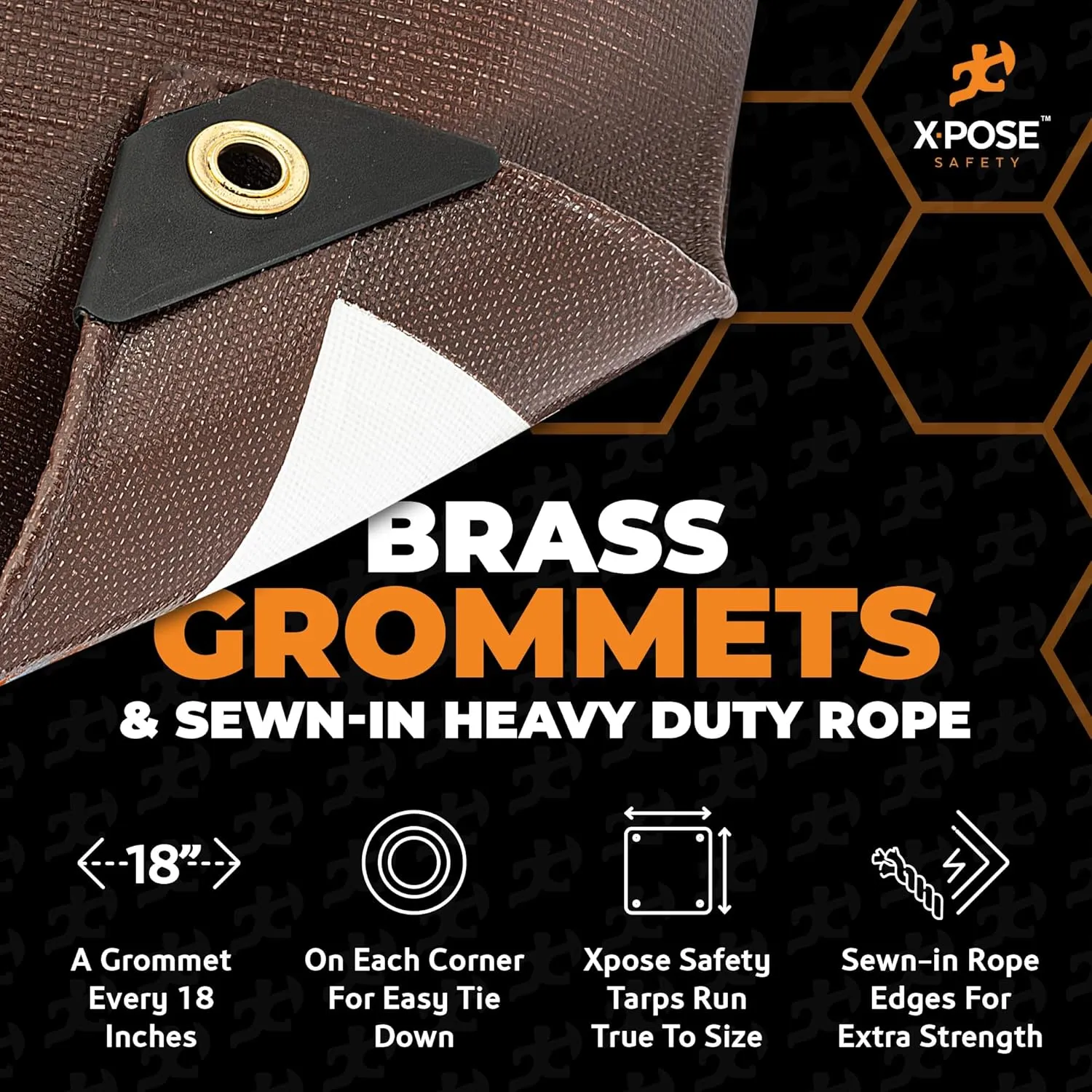 12' x 16' Brown/White Ultra Heavy Duty Tarp - 20 Mil Tarps Heavy Duty Waterproof 12x16 - Extra Large Outdoor Tarp, Waterproof Tarp Cover for Rain Camping, Tent Tarp, UV Protection, Reinforced Corners