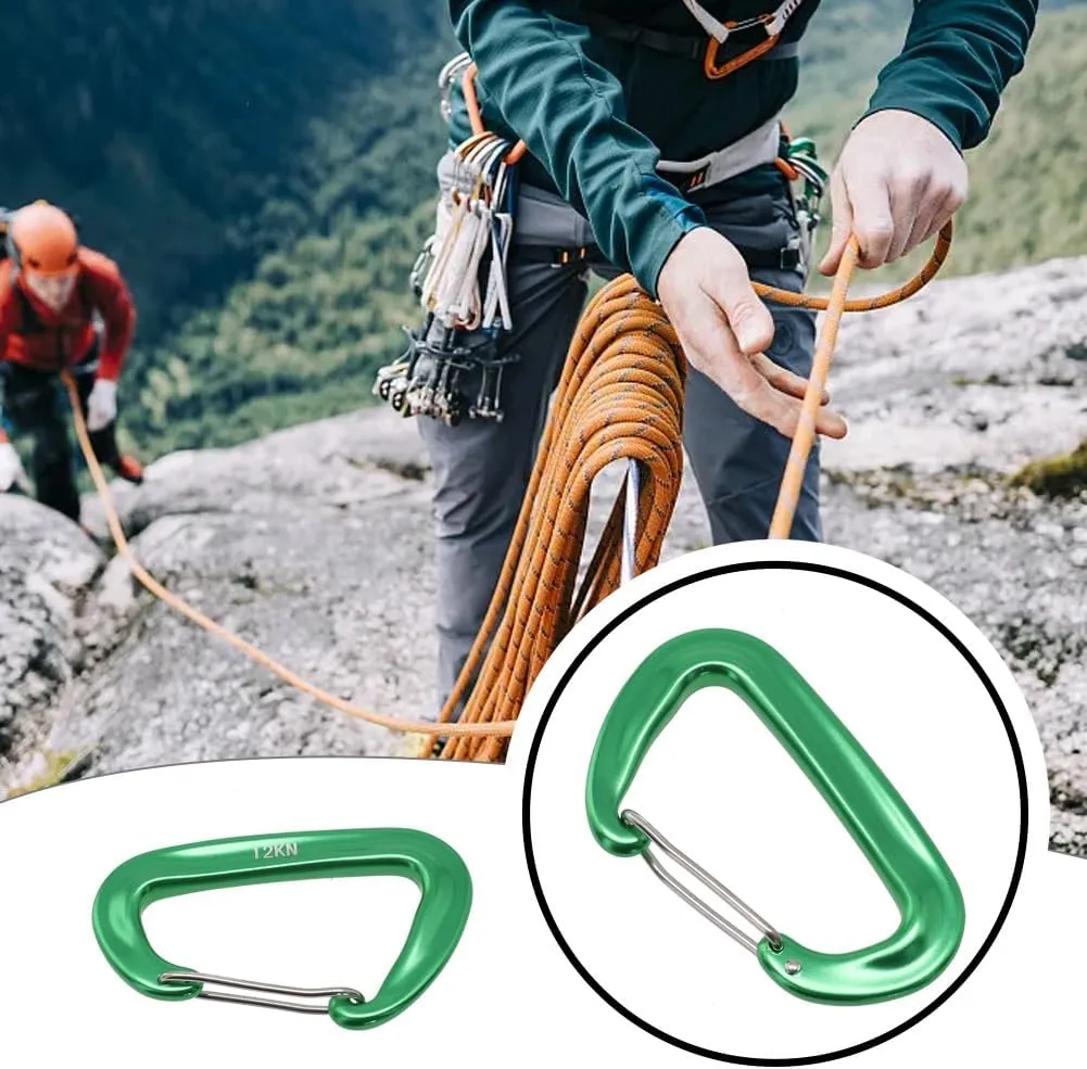 12KN Aluminium Carabiner for Backpack Hook D Shape Carabiner Security Clip Hook Carabiner(Orange)