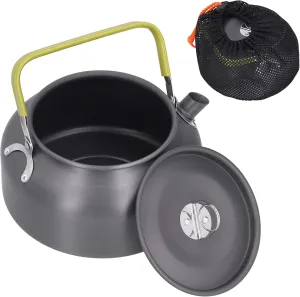 1.2L Aluminium Alloy Outdoor Camping Kettle with for Mountaineering, Fishing, Picnic Boils Water Quickly, Easy to Carry, Heat Handle, Food Grade Material