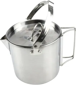 1.2l Hot Water Kettle Collapsible Stainless Steel Pot for Camping Boil Water Hangable Cookware Lid for Outdoor Tea Picnic