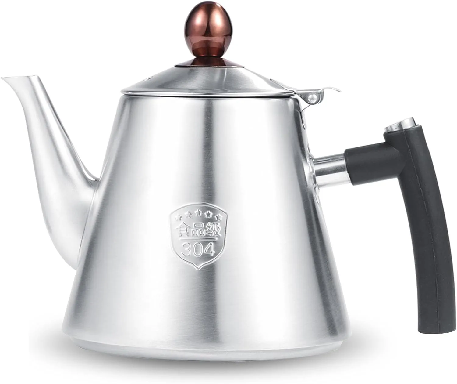 1.2L Tea Kettles Stainless Steel Stove Top Teapot Tea Coffee Pot Kettle with Heat Resistant Silicone Handle Tea Pots for Home Kitchen(matte)