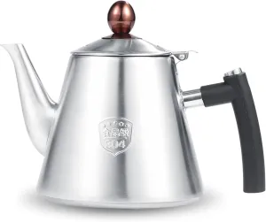 1.2L Tea Kettles Stainless Steel Stove Top Teapot Tea Coffee Pot Kettle with Heat Resistant Silicone Handle Tea Pots for Home Kitchen(matte)
