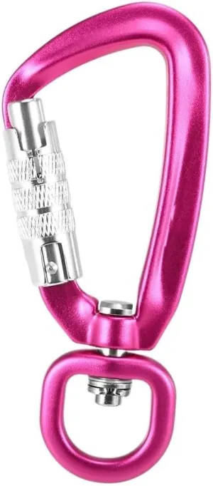 1/2pcs Swivel 360 ° Rotatable Spinner Carabiner Small Auto Locking Carabiner Rotational Carabiner(1pc C Ring Rose)
