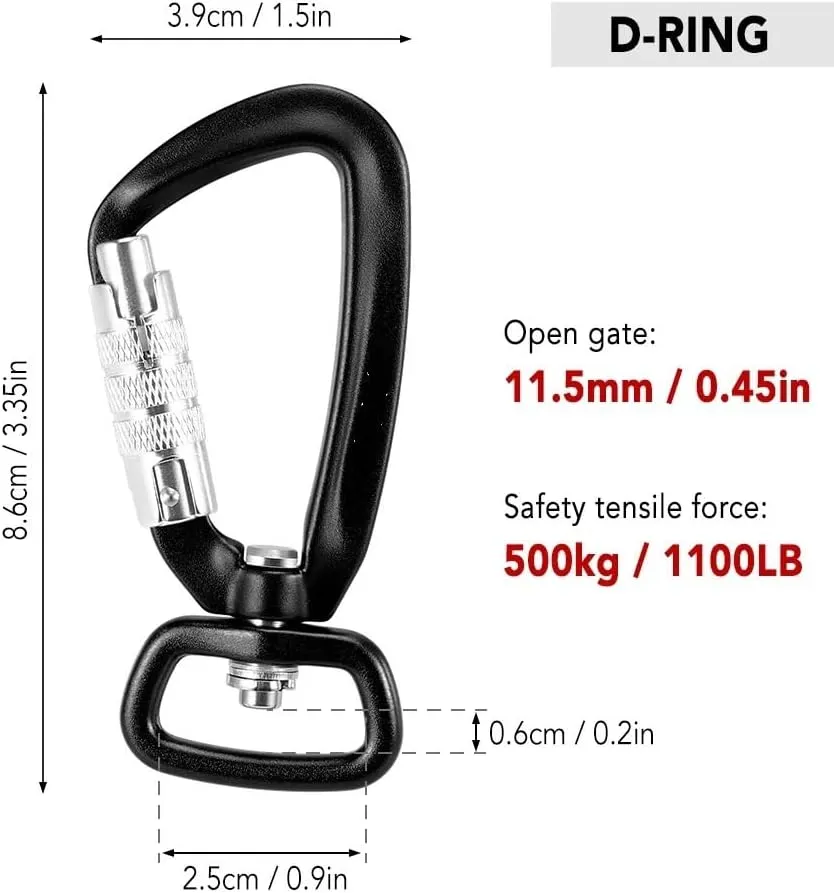 1/2pcs Swivel 360 ° Rotatable Spinner Carabiner Small Auto Locking Carabiner Rotational Carabiner(1pc C Ring Rose)