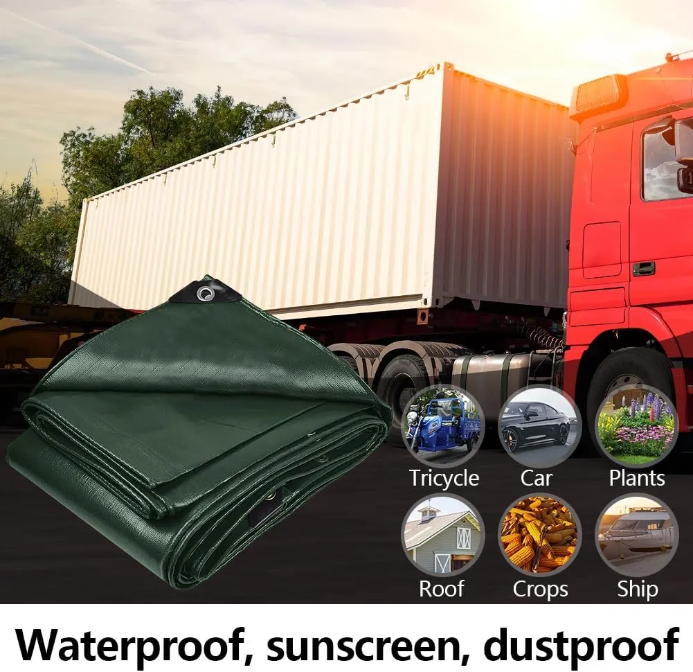 12x30 Feet Waterproof Tarp, 5 mil Multi-Purpose Tarp Cover, UV Resistant, Tear and Color Fade Resistant, Polyethylene Tarp1 for Outdoor Camping Pools Car Tents