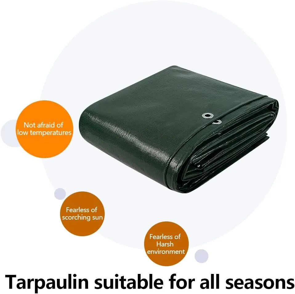 12x30 Feet Waterproof Tarp, 5 mil Multi-Purpose Tarp Cover, UV Resistant, Tear and Color Fade Resistant, Polyethylene Tarp1 for Outdoor Camping Pools Car Tents