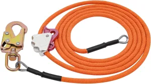 14ft Flip Line 1/2in Diameter,Steel Wire Core Flipline Kit,Tree Climbing Lanyard,Cable Lanyard Kit with Steel Swivel Snap Hook Triple Lock