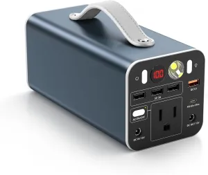 150W Portable Power Station, 42000mAh/155Wh Power Bank with AC Outlet, Dual Way 65W PD/USB-C Port, Laptop Charger Battery Backup for Outdoor Camping Home Emergency Outage