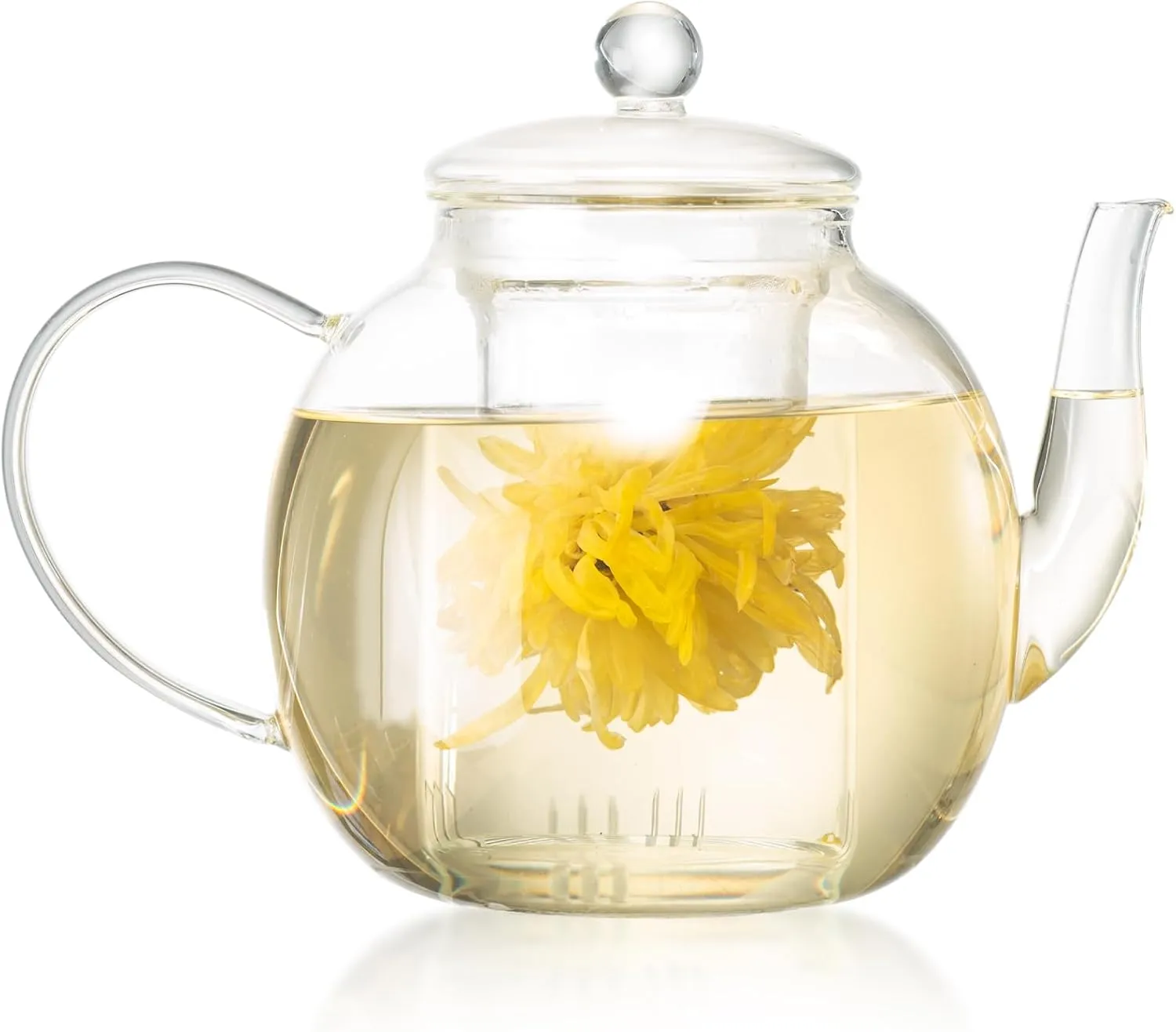1530 ml/52 oz Large Glass Teapot with Removable Infuser, Clear Tea Kettle Stovetop Safe for Loose Leaf and Blooming Tea, Unique Father's Day Gifts