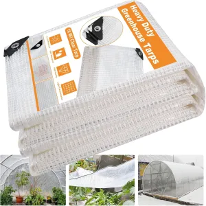 16 Mil Greenhouse Cover,Clear Plastic Tarps Heavy Duty Waterproof 18x24FT,UV Resistant Poly Clear Tarps with Grommets, Greenhouse Heavy Duty Tarp for Gardening, Farming, Nursery, Garden