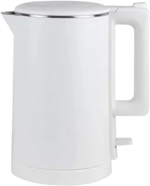 1.7L Double-Wall Electric Kettle, Stainless Steel Cordless Hot Water Boiler with Auto Shut-Off Boil-Dry Protection, Quick Boil Silent Kettle (White)