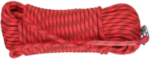 18mm High Strength Cord Safety Rope Braid Nylon Rope, Carrying Weight 2500kg,with 2Pcs Carabiner,for Hiking, Mountaineering, Outdoor Sports, Camping (Color : Red, Size : 18mm x 190m)