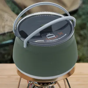 1L Compact Collapsible Cooking Pot Travel Hiking Fishing Picnic Boiling Water Kettle Tea Pot Outdoor Camp Cookware