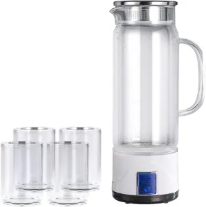 1L Hydrogen Rich Water Kettle, Hydrogen Water Generator, Alkaline Pitcher, with LED Display, Hydrogen Content Up to 1300-1600PPB, PEM Technology