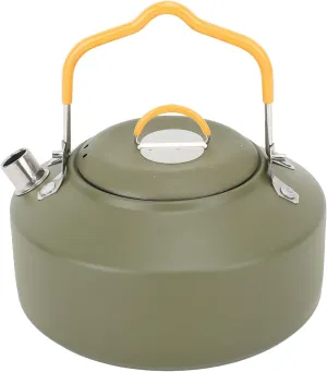 1L Outdoors Camping Kettle, Heat Resisting Stainless Steel Lightweight Tea Coffee Pot, Compact Portable Camping Water Kettle with Collapsible Handle for Travel Picnic Backpacking Hiking