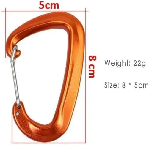 1PC Durable 12KN D Carabiner Aluminum Wire Gate Spring Clip Locking Backpack Hammock Camping Hiking Carabiner