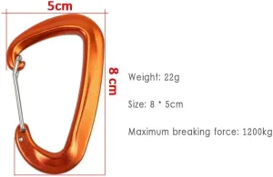 1PC Durable 12KN D Carabiner Key Aluminum Wire Gate Spring Clip Locking Backpack Hammock Camping Hiking Carabiner