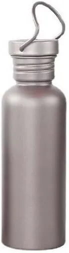1PC Outdoor Pure Titanium Sports Bottle 600ML Large Capacity Camping Water Bottle with Lid
