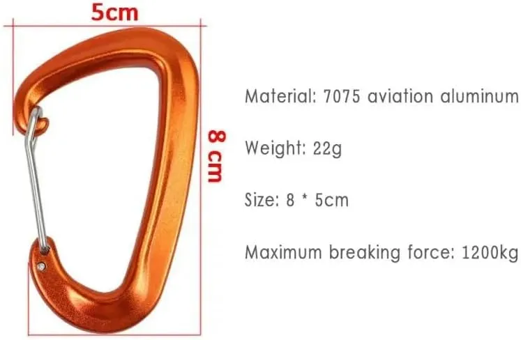 1PCS Durable Carabiner Aluminum Backpack Hammock Camping Hiking Equipment Carabiner