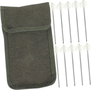 1Set Heavy Duty Camping Tent Stakes Night Glowing Tent Pegs with Oxford Bag Durable Ground Nails for Grass Hard Surfaces Reusable for Outdoor Adventures