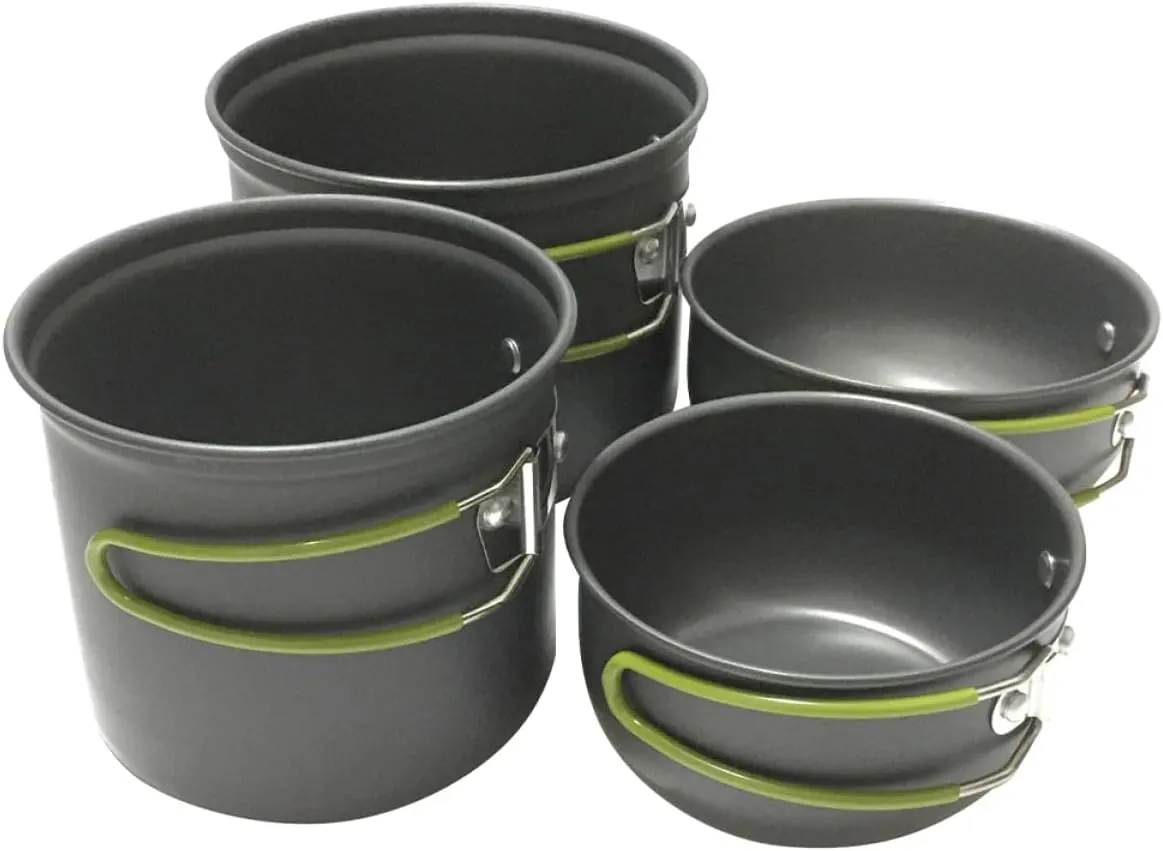 1Set Portable Camping Pot Cookware for People Durable and Cooking Utensils for Outdoor Camping Hiking and Picnics