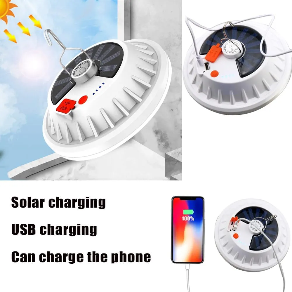 2 in 1 Camping Lamp with Remote Control 120 LED Tent Solar Lantern Lights 6000LM 5 Mode USB Rechargeable Portable Tent Hanging Hook Flashlight Outdoor Fishing Emergency Courtyard Garden 2 Pack