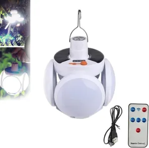 2 in 1 Folding Solar Lamp, 5 Mode Portable Camping Light