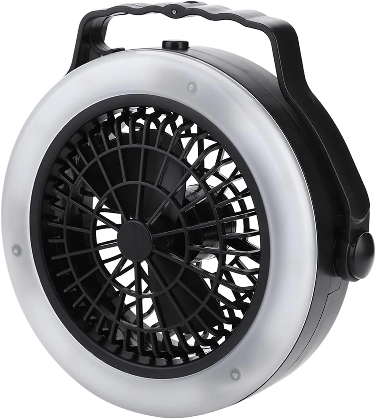 2 in 1 USB Tent Lanterns, Low Noise Tent Ceiling Fan, Portable Camping Fan with LED Lights, Camping Lantern Fan with Hanging Hook for Hiking, and Emergency, 3 Power Supply Modes
