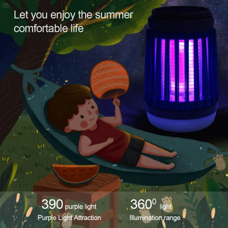 2 In1 LED USB Solar Power Mosquito Killer Lamp