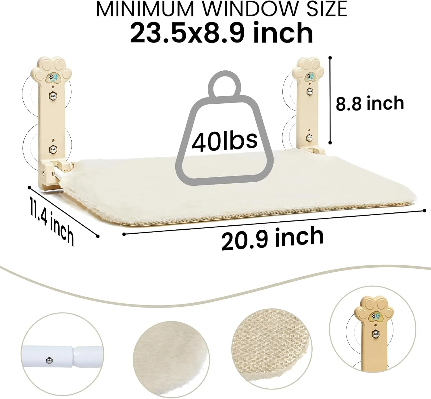 2 Pack Cat Window Perch, Foldable Cat Hammock with 8 Heavy Duty Suction Cups, Removable Washable Cover Cordless Window Bed for Indoor Cats (Yellow, 2 Pack)