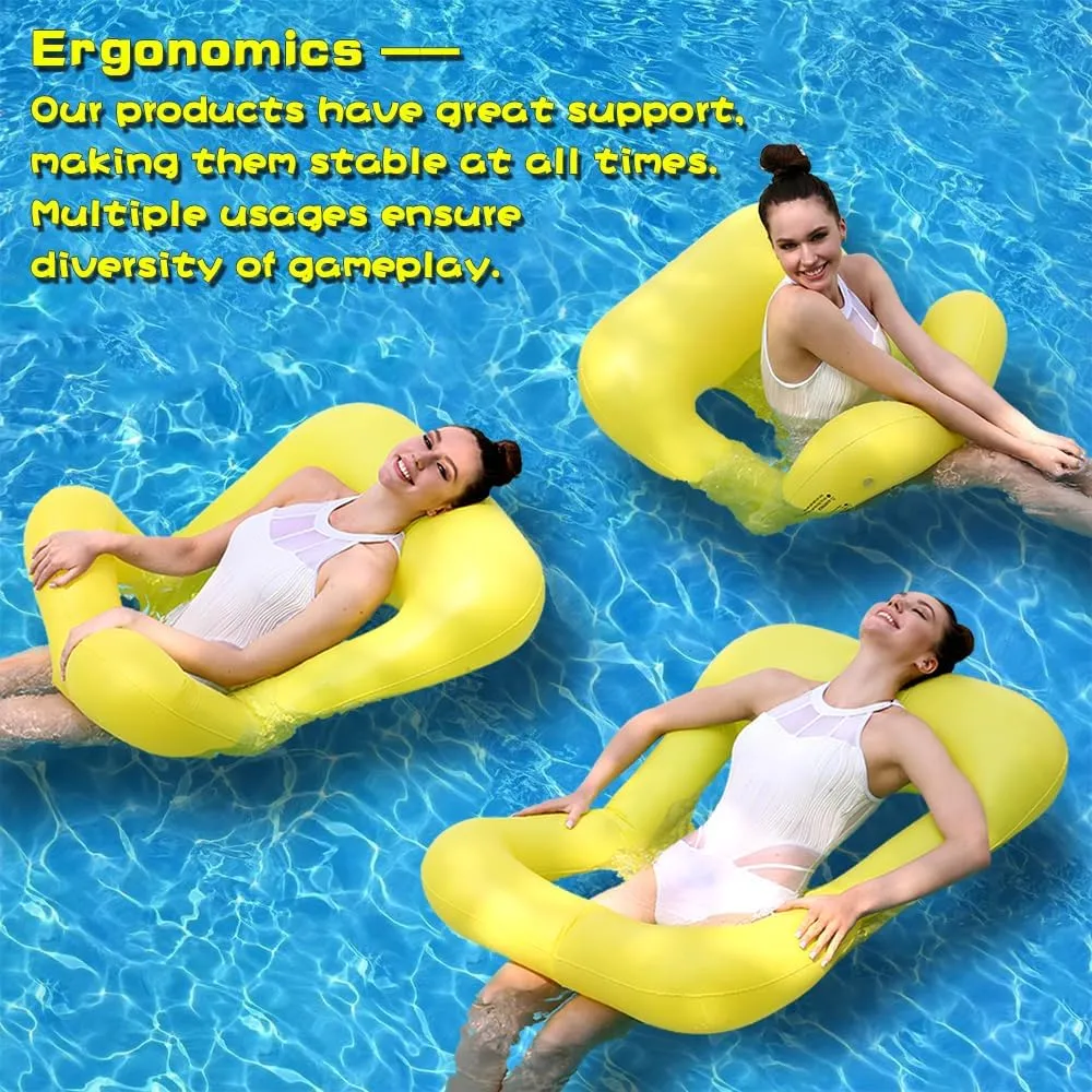 2 Pack Inflatable Pool Raft and Floats for Adults for Swimming Pool Loungers for Lake, Beach, and Pool Party Floats