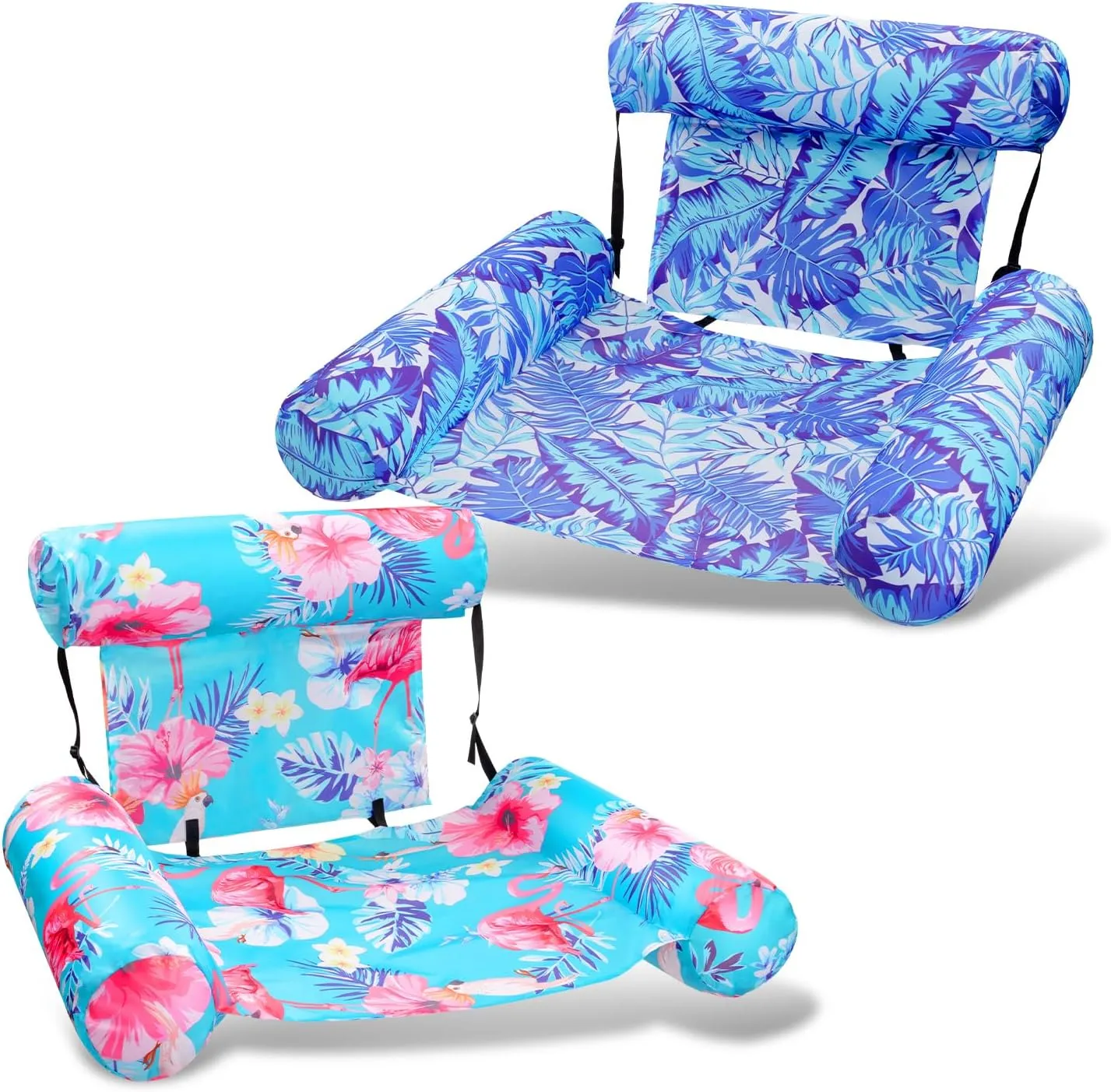2 Pack Pool Chair Float ，Adjustable Inflatable Adult Lounge Chairs, Noodle Hammock Water Floaties for Pool & Lake Heavy Duty