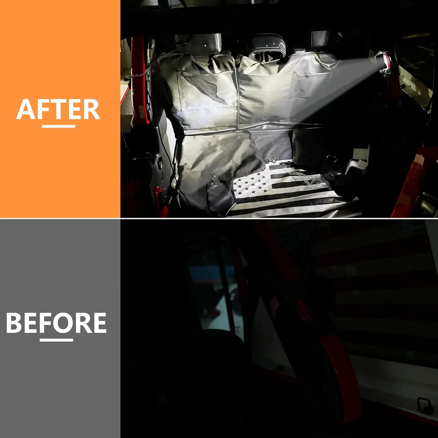 2.0”-4.0” Roll Bar Dome Light UTV LED Interior Lights for Jeep Wrangler CJ YJ TJ JK JL Gladiator JT 1945-2025 Polaris RZR Ranger Cam Am Golf Cart ATV Boat US Flag 2 Pack