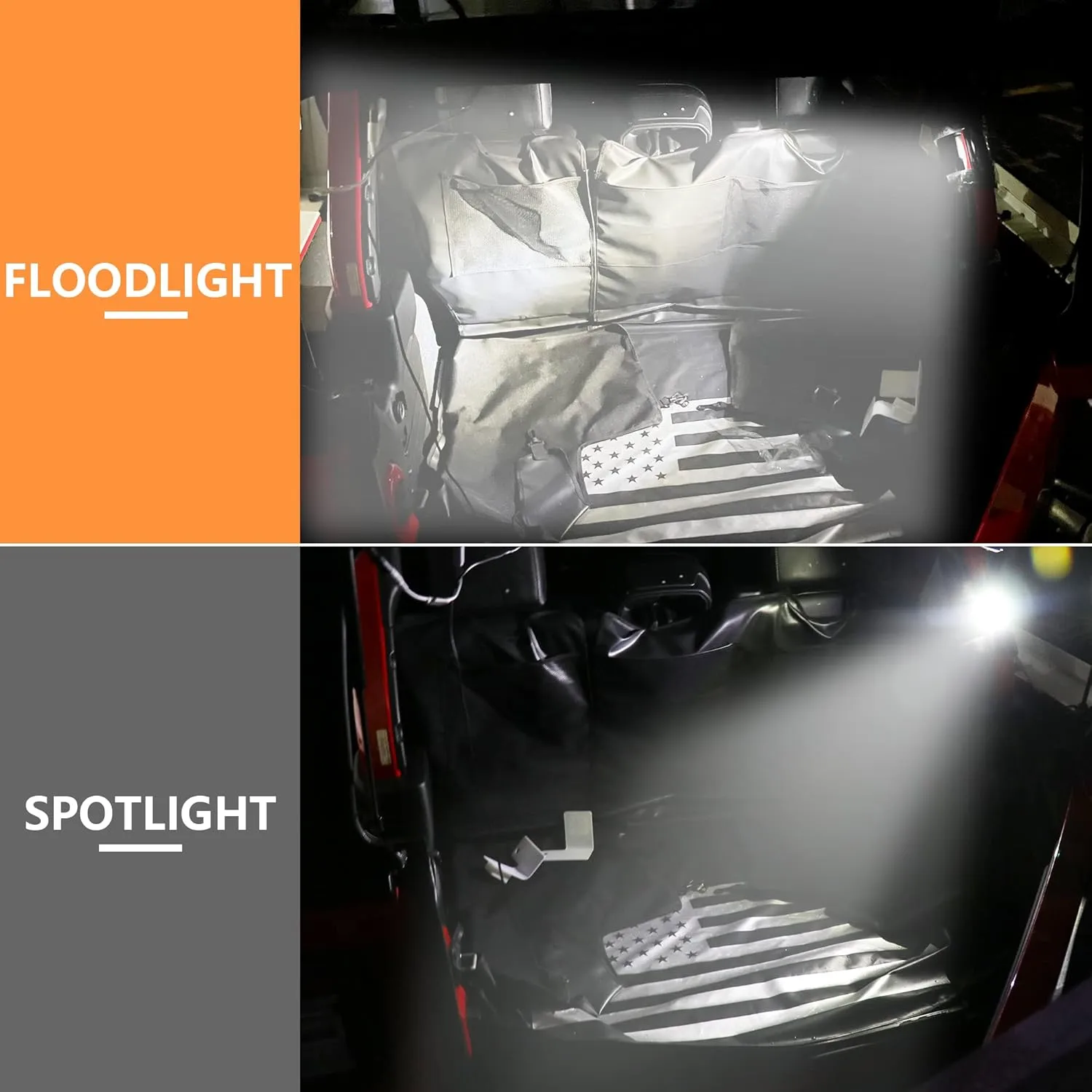 2.0”-4.0” Roll Bar Dome Light UTV LED Interior Lights for Jeep Wrangler CJ YJ TJ JK JL Gladiator JT 1945-2025 Polaris RZR Ranger Cam Am Golf Cart ATV Boat US Flag 2 Pack